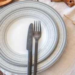 Porsgrunds Porselænsfabrik Marius Tallerken Flat 28 cm Grå 4pk