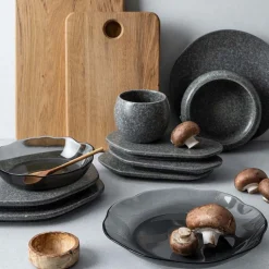 Porsgrunds Porselænsfabrik Natur Asjett 24cm Mørk Granitt