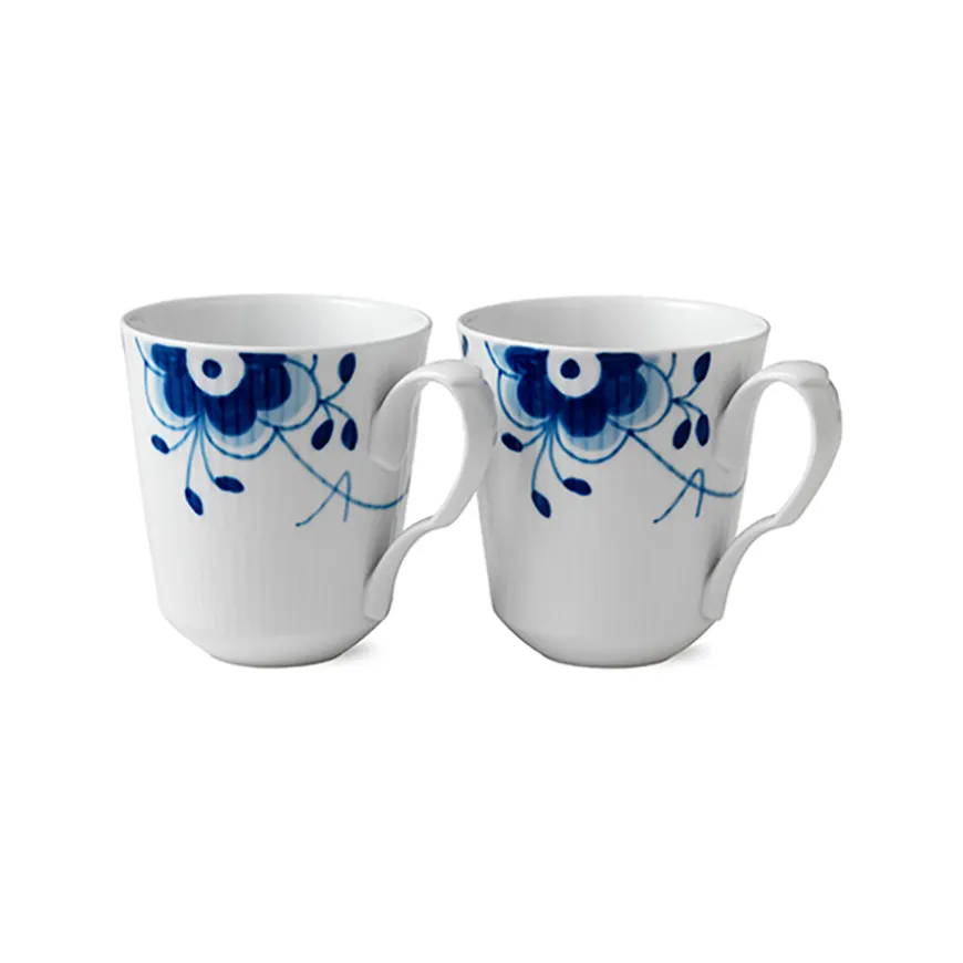 Royal Copenhagen Blå Mega Riflet Krus 2pk 37cl