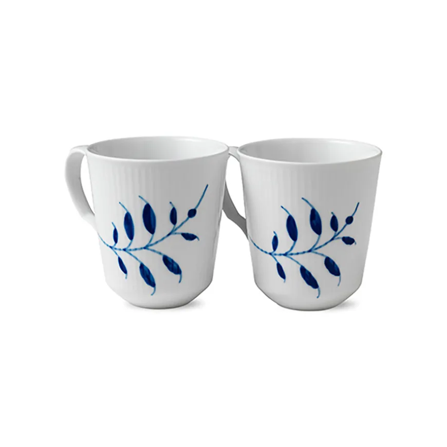 Royal Copenhagen Blå Mega Riflet Krus 2pk 37cl
