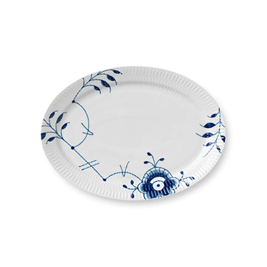 Royal Copenhagen Blå Mega Riflet Ovalt Serveringsfat 28cm