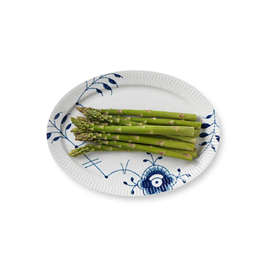 Royal Copenhagen Blå Mega Riflet Ovalt Serveringsfat 28cm