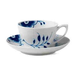 Royal Copenhagen Blå Mega Riflet Tekopp 28cl m/Skål