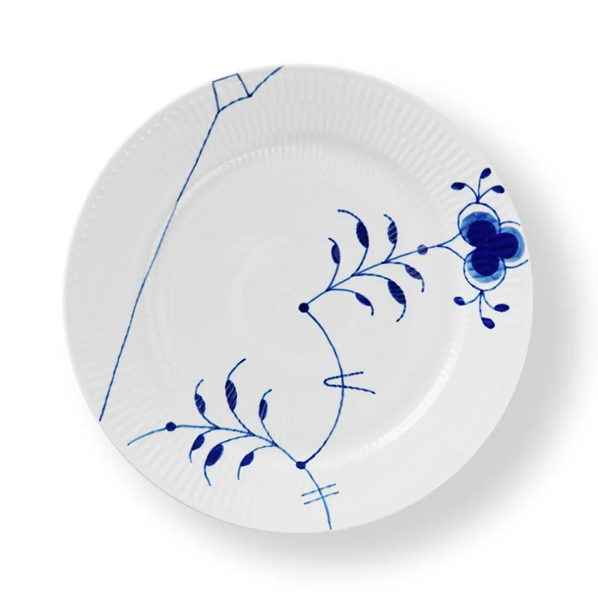 Royal Copenhagen Blå Mega Riflet Tallerken 27cm Dekor 9