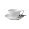 Royal Copenhagen Hvit Riflet Kopp m/Skål 28cl