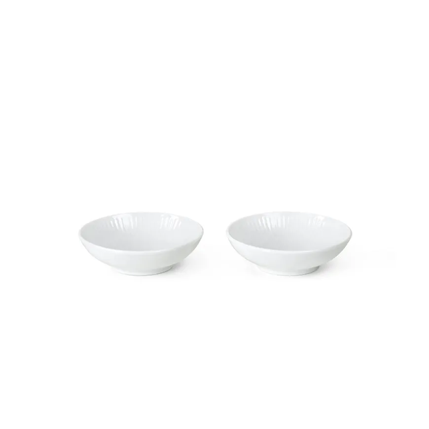 Royal Copenhagen Hvit Riflet Dip Skåler 9cl 2pk