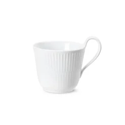 Royal Copenhagen Hvit Riflet Kopp m/Høy Hank 24cl