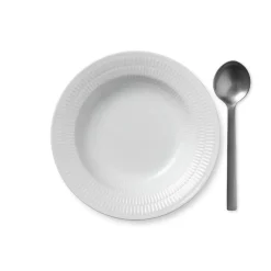 Royal Copenhagen Hvit Riflet Dyptallerken 21cm