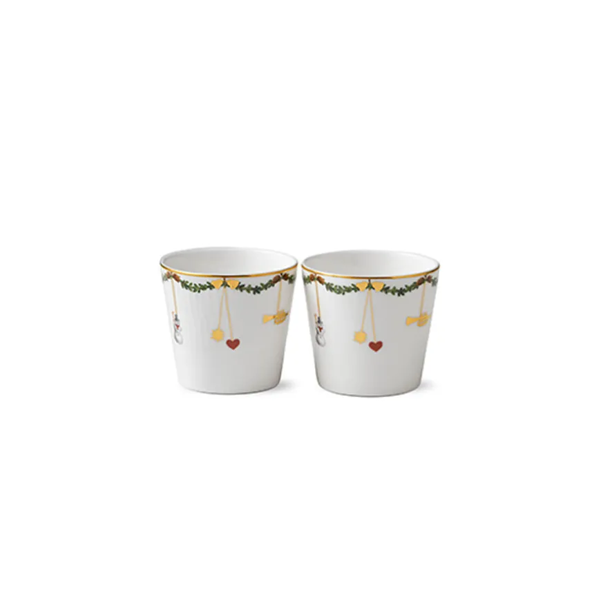 Royal Copenhagen Stjerne Riflet Jul Serveringskopp 2 pk