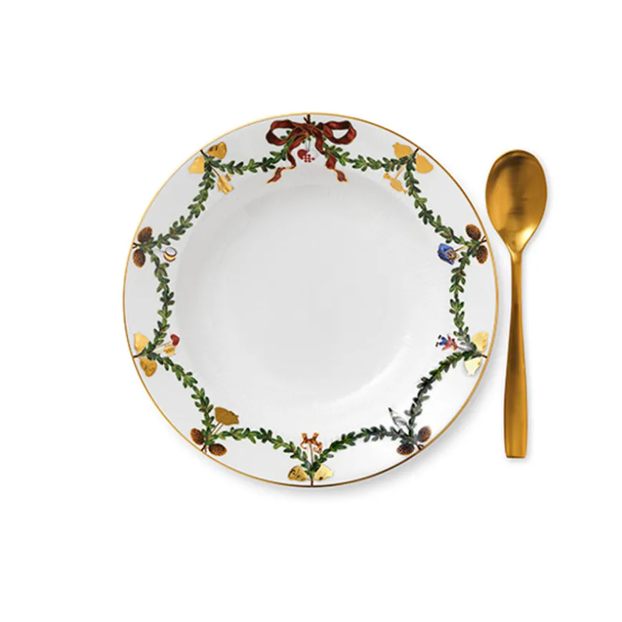 Royal Copenhagen Stjerne Riflet Jul Dyp Tallerken 24cm