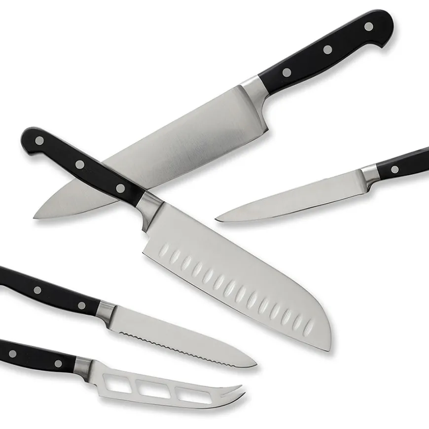 Sabatier 2 Lions Lion Knivsett 5 Deler Stål/Sort m/Gaveeske