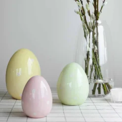 Seasons Easter Collection Egg m/Blomster 16cm Gul