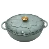 Seasons Fall Collection Støpejernsgryte 26cm 3L Lokk Blomst Grønn