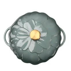 Seasons Fall Collection Støpejernsgryte 26cm 3L Lokk Blomst Grønn