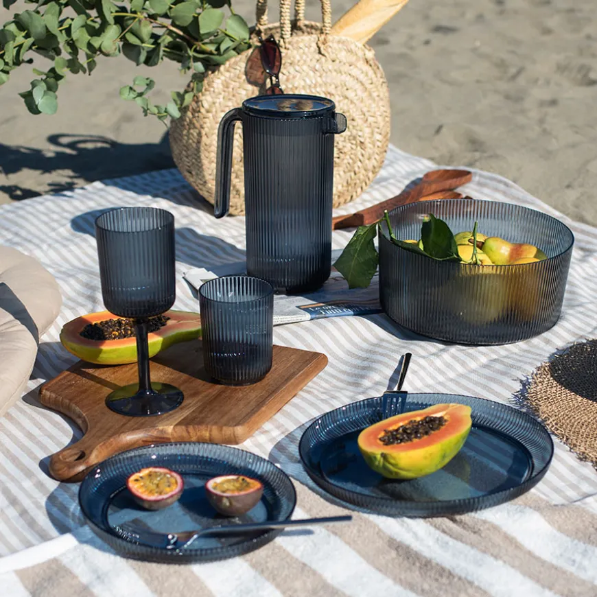 Seasons Summer Collection Tallerken m/Riller 25cm Marine