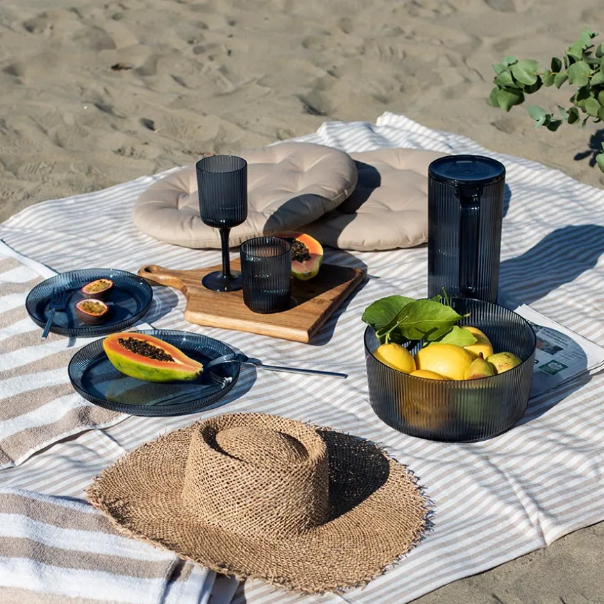 Seasons Summer Collection Tallerken m/Riller 25cm Marine