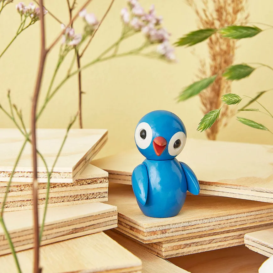 Spring Copenhagen Lucky Light Blue fuglefigur i tre