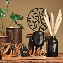 Vase Keramikk 24cm Svart