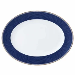 Wedgwood Hibiscus Ovalt Fat 35cm Blå