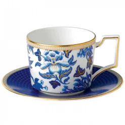 Wedgwood Hibiscus Te Kopp Med Skål Blomster